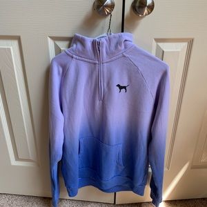 PINK ombré half zip up pullover